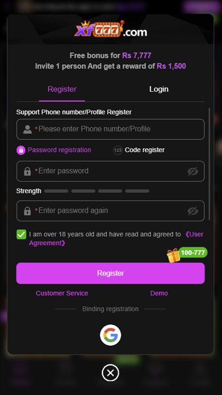 xf777 org registration